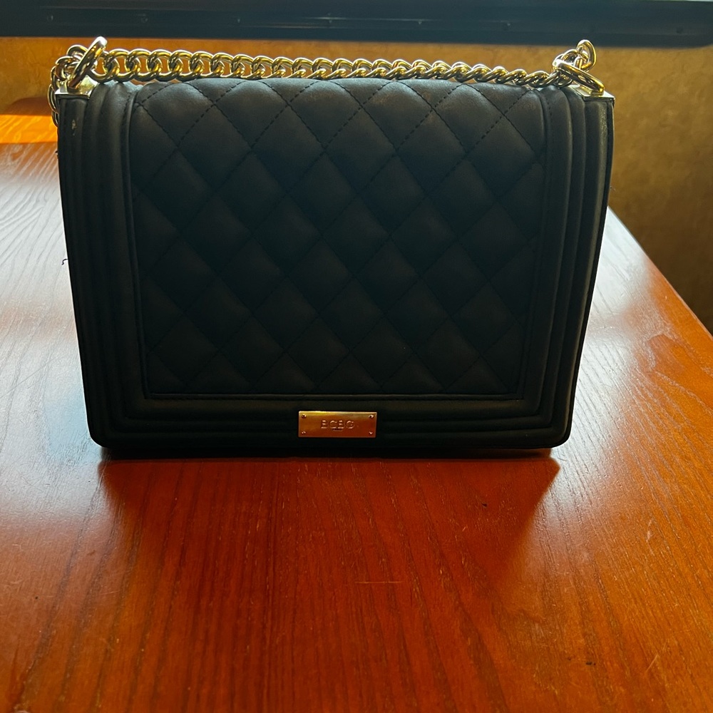 BCBG Quilted Black Velvet Handbag/Purse